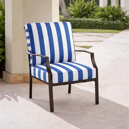 BrylaneHome Bh Outdoor Performance 2-Section Deep Seating Cushion - Bright Cobalt Cabana