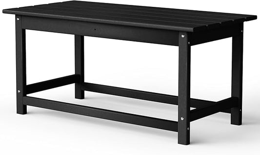 Costaelm Adirondack Conversation Table, HDPE Outdoor Drink Weather Resistant, Outdoor Patio Porch Accent Balcony Table for Pool, Seaside, Backyard, Black