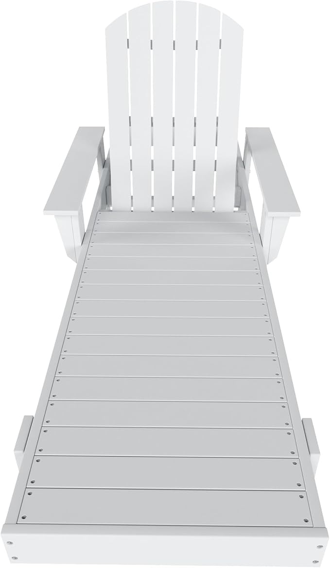 WestinTrends Dylan 2 Piece Adirondack Reclining Chaise Lounge with Arms White