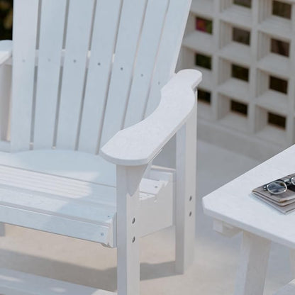 Wildridge Heritage Upright Adirondack Chair, White - Outdoor All-Weather Poly Furniture for Patio, Deck, Yard