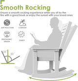 GREENVINES Outdoor Rocking Chair Set | 3-Piece | 2 Rocking Chairs with 1 Side Table | Porch Rocker | HDPE Plastic - Photo 5