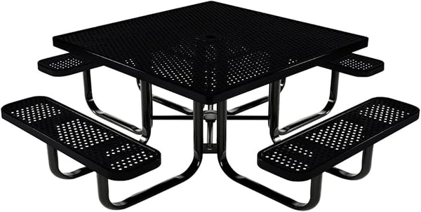 COATEDOUTDOORFURNITURE Heavy-Duty Portable Outdoor Kids Table with Umbrella Hole, Punched Steel Kids Picnic Table - Photo 1