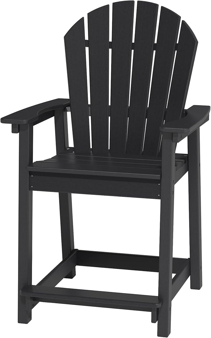 OTSUN Tall Modern Adirondack Chairs Set of 6, All Weather HDPE Bar Height Adirondack Stools Widened Durable Design for Porch Patio Yard Lawn Fire Pit Bistro Basement Indoors & Outdoors
