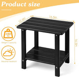 Adirondack Outdoor Side Table, 2-Tier Sturdy Patio End Table Weather Resistant, 16.5" Solid Side Table for Patio, Pool - Photo 3