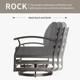Gotland 4 Piece Patio Set, Metal Outdoor Swivel Chairs Set of 2 with 2 Ottoman 5.1’’ High-Resilience Seat Cushions - Photo 8