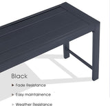 VICLLAX 2 Pieces Outdoor Garden Backless Bench, 51.2" Metal Bench Steel Frame for Porch, Lawn, Balcony - Photo 7