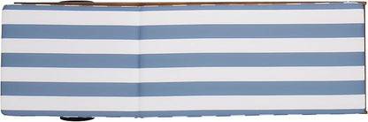SAFAVIEH Outdoor Patio Furniture Collection - Newport Natural Solid Wood Chaise Lounge Chair with Baby Blue Stripe Cushion, Adjustable Backrest (PAT7316U)