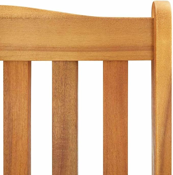 Wooden Rocking Chair Solid Acacia Wood Natural Brown Cream Cushion 39.4x22.4x46.1 in Outdoor Patio Balcony Porch Garden Lounge Seating for Apartment Small Deck Living Room