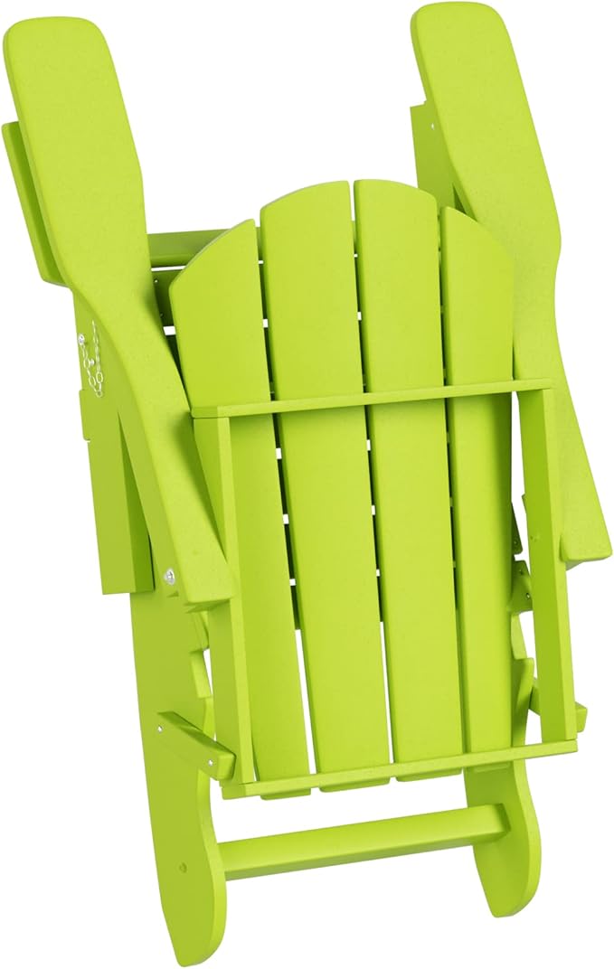 WO Home Furniture Adirondack Chairs Table Set of 3 PCS Outdoor Folding Chairs Coffee Table Weather/UV Resistant for Lawn - Photo 7