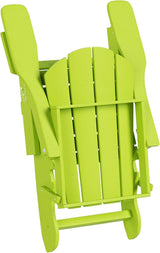 WO Home Furniture Adirondack Chairs Table Set of 3 PCS Outdoor Folding Chairs Coffee Table Weather/UV Resistant for Lawn - Photo 7