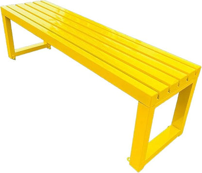 Outdoor Garden Bench,Metal Patio Bench,Weatherproof Backless Benches 2-Person Balcony Seat for Front Porch,Park,Backyard,Entryway 880 Lbs Weight(Yellow,39.3 Inch)