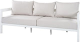 Merax 75.8" Modern Curved Outdoor Aluminum 3-Seater Sofa - Photo 2