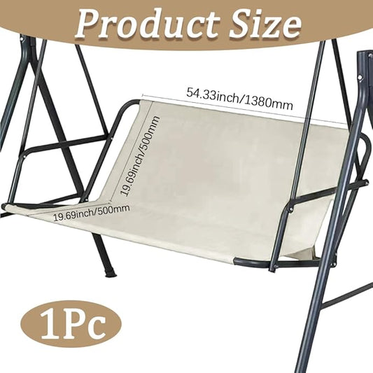 GORGECRAFT 54"x20"x20" Patio Swing Seat Cover Replacement 600D Thickened Oxford Cloth Swings Chair Bench Covers Beige Porch Patio Swing Cushion Cover Replacement for Outdoor Garden