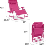 Best Choice Products Oversized Zero Gravity Chair, Folding Outdoor Patio Lounge Recliner w/Cup Holder Accessory Tray - Photo 2
