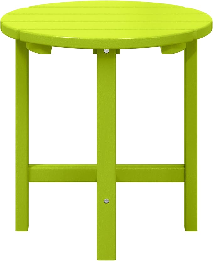 WestinTrends Dylan Adirondack Round Outdoor Side Table, Lime