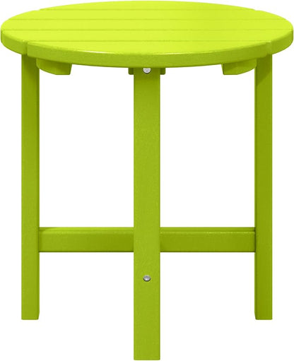 WestinTrends Dylan Adirondack Round Outdoor Side Table, Lime