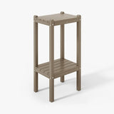 WestinTrends Malibu 36" Outdoor Adirondack HDPE 2-Tier Patio Side Table, Weathered Wood - Photo 10