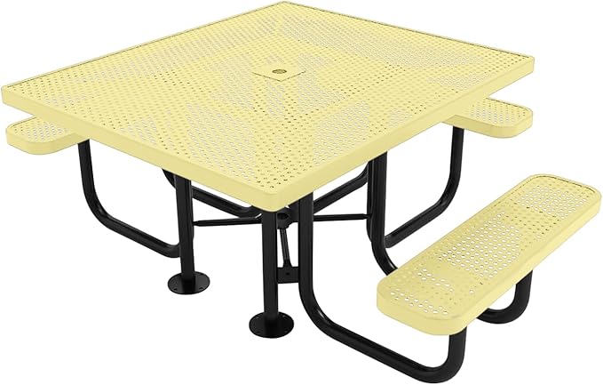 COATEDOUTDOORFURNITURE Heavy-Duty Portable ADA-Compliant Outdoor Picnic Table with Umbrella Hole - Photo 1