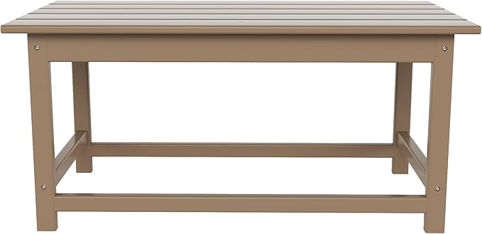 WO WESTIN OUTDOOR HDPE Laguna Outdoor Poly Adirondack Coffee Table, Weathered Wood