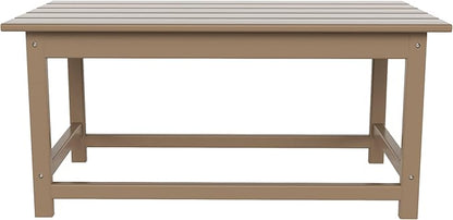 WO WESTIN OUTDOOR HDPE Laguna Outdoor Poly Adirondack Coffee Table, Weathered Wood