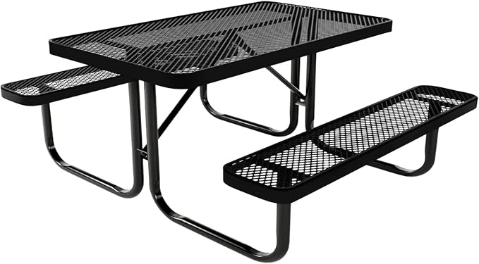 COATEDOUTDOORFURNITURE Heavy-Duty Portable Outdoor Kids Table, Expanded Metal Kids Picnic Table - Photo 1