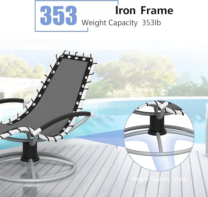 GAOMON 360° Rotating Patio Chaise Lounge Chair - Photo 5