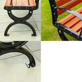LITFAD Wooden Outdoor Bench Garden Bench with Backrest and Armrest Outdoor Furniture Park Bench for Patio, Lawn, Balcony - Photo 4