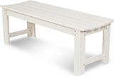 Shine Company Outdoor Wooden Backless Patio Garden Bench, 4 Ft, Eggshell White - Photo 1