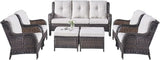 Rilyson Wicker Patio Furniture Set - 7 Piece Rattan Outdoor Sectional Conversation Sets with 1 Sofa - Photo 3