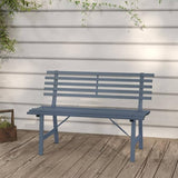 Outdoor Patio Bench, Metal Garden Bench with Backrest, Steel Park Bench Patio Furniture for Porch, Park, Yard - Photo 1