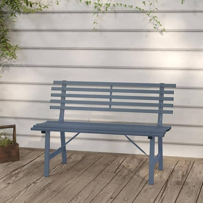 Outdoor Patio Bench, Metal Garden Bench with Backrest, Steel Park Bench Patio Furniture for Porch, Park, Yard, 43.3" x 23.2" x 30.1" Gray