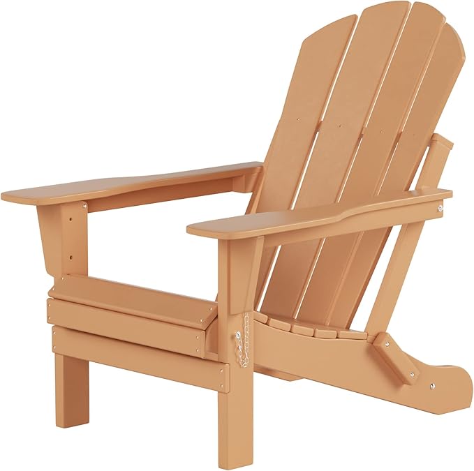 WO Home Furniture Adirondack Chairs Table Set of 3 PCS Outdoor Folding Chairs Coffee Table Weather/UV Resistant for Lawn - Photo 7