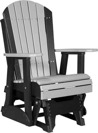 LuxCraft 2' Adirondack Glider Chair - Available in 20 Colors, Dove Gray and Black