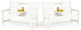 SERWALL Outdoor Bench with Cup Holder, 58" HDPE Garden Park Bench Suitable for 3 Person - Photo 1