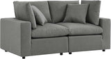Modway Commix Outdoor Patio Overstuffed Loveseat in Charcoal - Photo 1