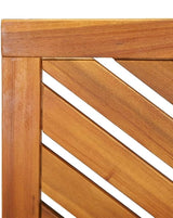 Solid Acacia Wood Garden Bench with Chevron Backrest, Natural Oiled Finish, Outdoor Patio Seating for Two - Photo 7