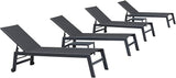 PURPLE LEAF 6-Piece Outdoor Chaise Lounge Oversized Pool Lounge Chairs with Easy-to-Move Wheels and Adjustable Backrest - Photo 1