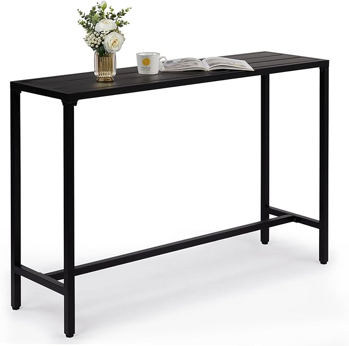 Vasitelan Outdoor Bar Table, Patio Console Pub Height Table, Weather Resistant Waterproof Top for Hot Tub, Balcony - Photo 1