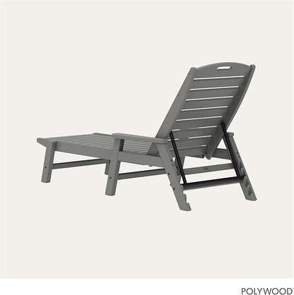 POLYWOOD NCC2280GY Nautical Arms Chaise, Slate Grey