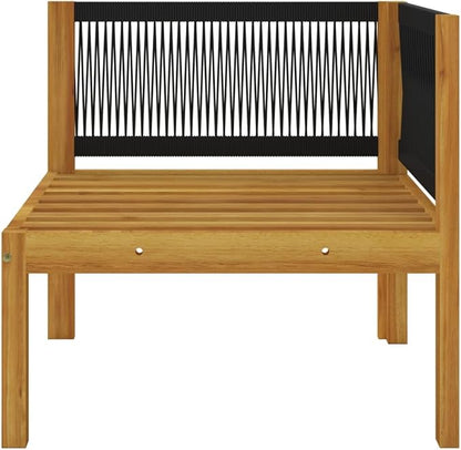 2-Seater Acacia Wood Garden Bench with Weather-Resistant Cushions, Modern Outdoor Patio Furniture for Balcony Terrace, Comfortable Seating with Removable Covers and Sturdy
