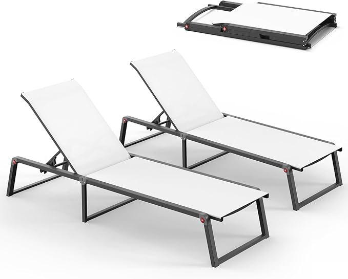 Aluminum Chaise Lounge Outdoor Set of 2 - Photo 1