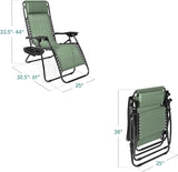 Best Choice Products Set of 2 Adjustable Steel Mesh Zero Gravity Lounge Chair Recliners w/Pillows and Cup Holder Trays - Photo 3