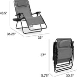 Best Choice Products Oversized Zero Gravity Chair, Folding Outdoor Patio Lounge Recliner w/Cup Holder Accessory Tray - Photo 2