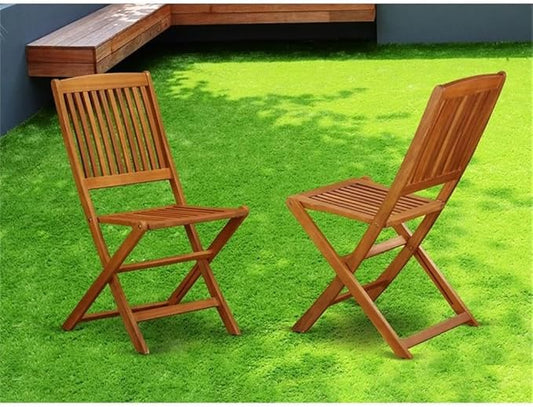 East West Furniture BCMCWNA Cameron Foldable Patio Dining Chairs - Acacia Wood, Set of 2, Natural Oil