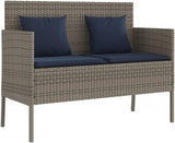 Garden Bench Grey, Navy Blue Outdoor Benches Outdoor Furniture for Courtyard - Photo 2