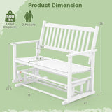 Giantex Outdoor Glider Bench Chair - 2 Person Loveseat, Porch Rocking Glider with Safe & Gentle Gliding - Photo 3