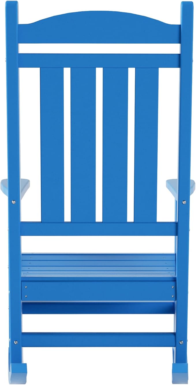 WO Home Furniture Patio Rocking Chair Farmhouse Outdoor HDPE UV Weather Resistant (Pacific Blue)