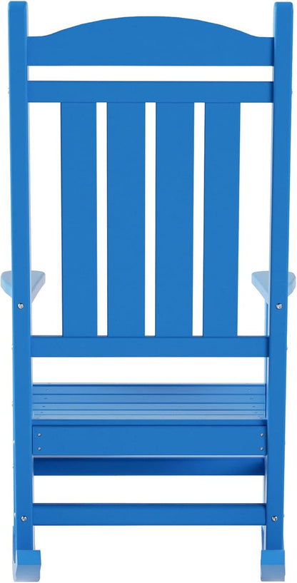 WO Home Furniture Patio Rocking Chair Farmhouse Outdoor HDPE UV Weather Resistant (Pacific Blue)
