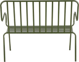 Deco 79 Metal Patio Outdoor Bench Slatted Patio Bench with Curved Armrests, Bench 44" x 22" x 36", Green - Photo 3