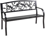 Plow & Hearth Evergreen Garden Weatherproof Dragonfly Outdoor Bench | Holds Up to 300 lbs. - Photo 2